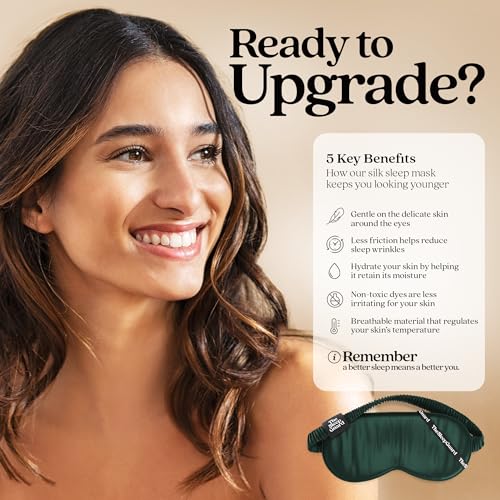 TheSleepGuard Pure Silk Sleep Mask [100% 6A Mulberry Silk, 22 Momme] Light Blocking Travel Essentials. Eye Masks for Sleeping. Black Oeko-Tex Blindfold. Eye Covers for Men & Women - color: Racing Green