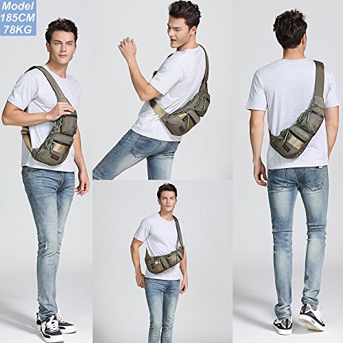 NICGID Sling Bag Chest Shoulder Backpack Crossbody Bags Casual Daypack for Men Women (Army green-2854) - color: Army Green-2854