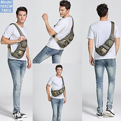 NICGID Sling Bag Chest Shoulder Backpack Crossbody Bags Casual Daypack for Men Women (Army green-2854) - color: Army Green-2854