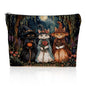 Retro Night Cat Wizard Makeup Bag, Cats Gifts Cosmetic Makeup Pouches with Zipper Travel Office Makeup Cosmetic Bags, Toiletry Organizer Pouch, Cat Lover Gifts for Cats Lovers - color: Multicolor 0004
