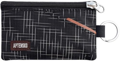 RFID Blocking Travel Wallet with Adjustable Lanyard, Small Nylon Zipper Pouch and Badge Holder for ID, Credit Cards, Cash, Keys, Commuters (Black+) - color: Black+