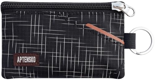 RFID Blocking Travel Wallet with Adjustable Lanyard, Small Nylon Zipper Pouch and Badge Holder for ID, Credit Cards, Cash, Keys, Commuters (Black+) - color: Black+