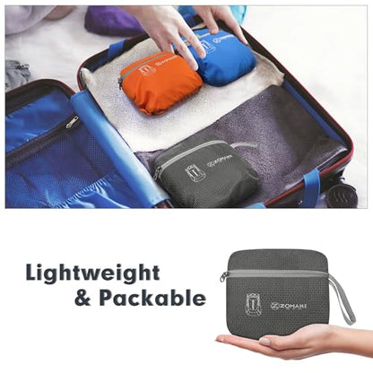 ZOMAKE Ultra Lightweight Packable Backpack 25L, Foldable Hiking Backpacks Water Resistant Small Folding Daypack for Travel(Dusty grey) - color: Dusty Grey