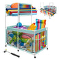 Pool Float Storage Bin 271 Gallon - 2-in-1 XX-Large Outdoor Pool Toy Storage Holder for Raft Noodles Inflatables Towels Balls, 9 Wheels Mesh Rolling Organizer Car Bin for Swimming Equipments