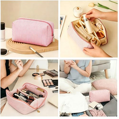 2pcs Makeup Bag Travel Toiletry Bag for Women Lightweight Make Up Bag Purse Organizer Pouches Large Cosmetic Bag Small Makeup Pouch Medicine Bag Travel Essentials for Women Pink - color: pink