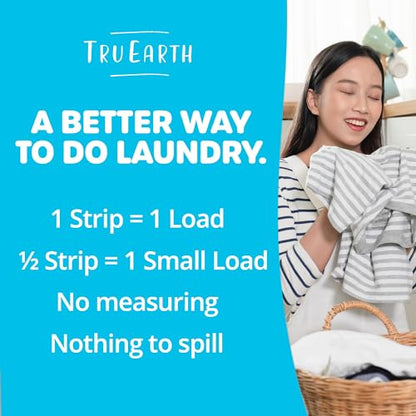 Tru Earth Compact Dry Laundry Detergent Sheets, Bulk, up to 768 Loads (384 Count) - Paraben-Free - Original Eco-Strip Liquidless Detergent, Travel Sheets - Fresh Linen - size: 384 Count (Pack of 1)