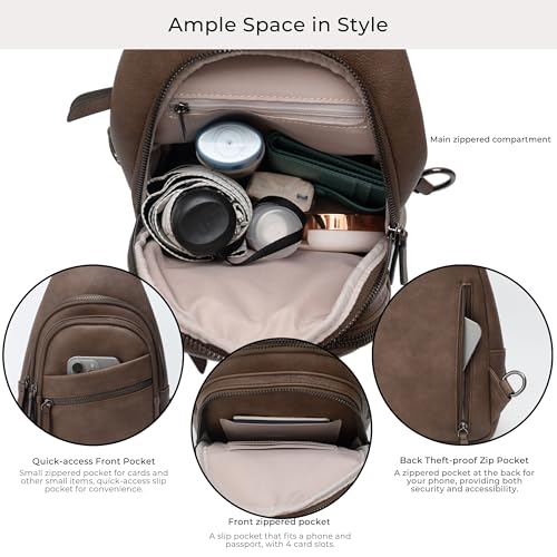 Alldaily Large Sling Bag for Women Crossbody Purse Leather Fashionable Trendy Chest Bag for Travel, Fanny Pack (Chocolate) - color: Chocolate