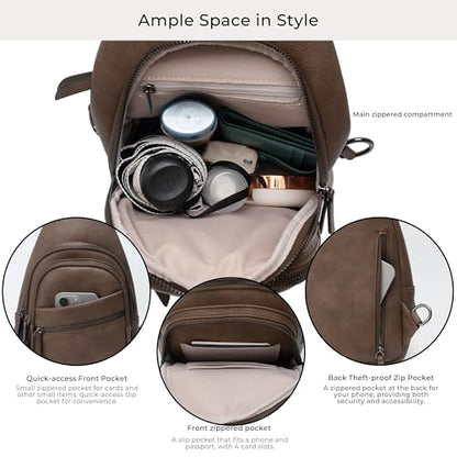 Alldaily Large Sling Bag for Women Crossbody Purse Leather Fashionable Trendy Chest Bag for Travel, Fanny Pack (Chocolate) - color: Chocolate