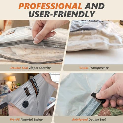 Rechargeable Wireless Pump Travel Vacuum Bags Set,Vacuum Storage Bags Portable Space Saver Bags for Travel, Home, Vacuum Compression Packing Seal for Clothes Seasonal Storage 12 Combo Set - size: 12 Combo Size