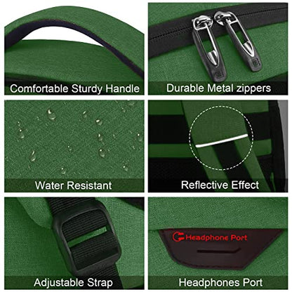 Volher Laptop Backpack,Business Travel Anti Theft Slim Durable Laptops Backpack,Water Resistant College Computer Bag for Women & Men Fits 15.6 Inch Laptop and Notebook-Green - color: Green, size: 15.6 Inch, style: Laptop
