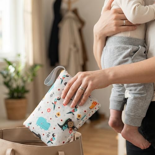 HAMUR Baby Diaper Bag Organizer – Compact & Foldable Stroller Pouch for Newborn Essentials | Travel-Friendly | Fits Boys & Girls (Animal) - color: Animal