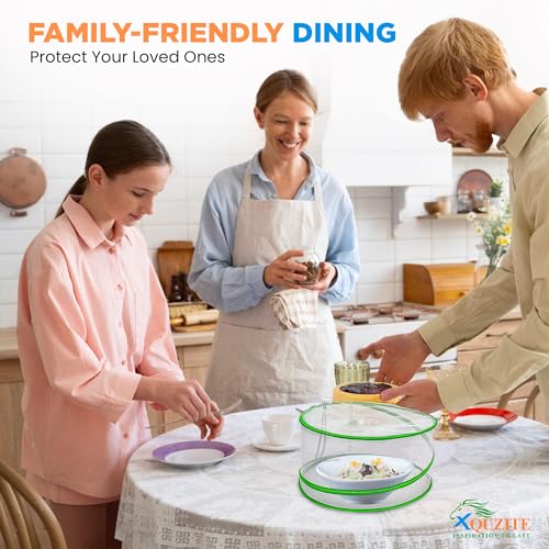 Pop Up Mesh Food Covers - Collapsible Pop Up Food Cover Set for Camping, Picnic and Outdoors - Complete with Plastic Food Cover Wraps