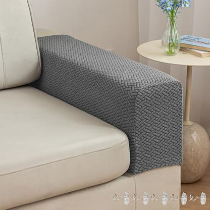 Yoovat Couch Arm Covers Sofa Arm Cover armrest Covers for Sofa Couch Armrest Cover Chair Arm Cover Set of 2 (Texture-Gray,Large (Set of 2)) - color: Texture-gray, size: Large (Set of 2)