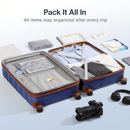Vipbox Luggage 28 Inch (3-Years VIP Service) Hardside Expandable Large Capacity Travel Suitcase Ultra Durable Polycarbonate Lightweight with TSA Lock Spinner Wheels, Classic Blue - color: Classic Blue, size: 28 INCH