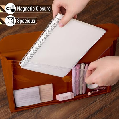 Mr. Pen- File Folder, Brown, Letter Size, Clear Plastic Folders for Documents - color: Brown