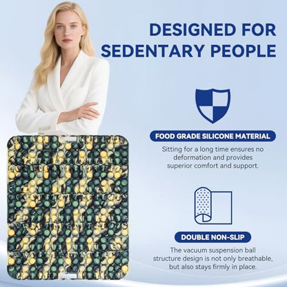 Seat Cushion for Long Sitting Hours on Office & Home Chair, with 3D Non-Slip for Office Chair Cushions, Car Seats, Airplane Seat, Wheelchair, Desk Chair,Cushion Lab, Long Trips (Green) - color: Green