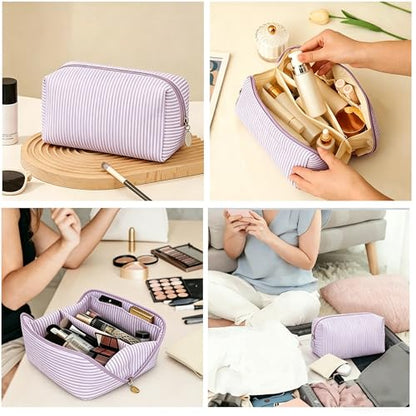 2pcs Makeup Bag Travel Toiletry Bag for Women Lightweight Make Up Bag Purse Organizer Pouches Large Cosmetic Bag Small Makeup Pouch Medicine Bag Travel Essentials for Women Purple - color: purple