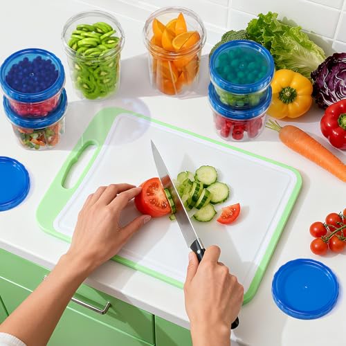BiuLeon 12 Pack-17oz Freezer Storage Containers, Plastic Food Storage Containers with Twist Top Lids, BPA Free and Reusable Soup Containers with Lids, Leakproof/Microwave/Dishwasher Safe - color: 12Pack-17oz