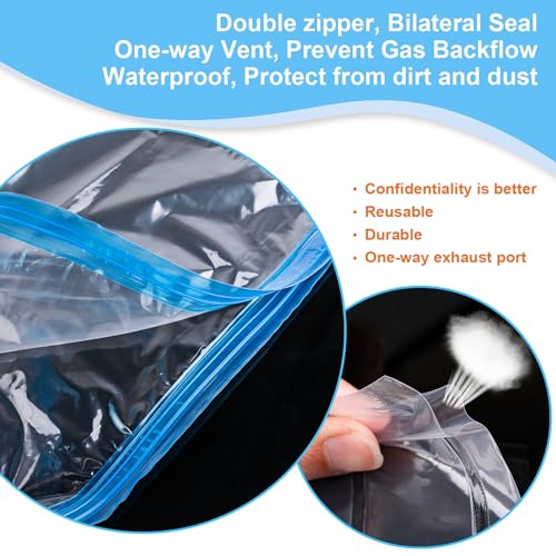10 PCS Compression Bags for Travel Essentials, 3 Sizes Space Saver Bags, No Vacuum or Pump Needed, Roll Up Vacuum Packing for Clothing Storage, Cruise Accessories, Luggage & Home Organizers