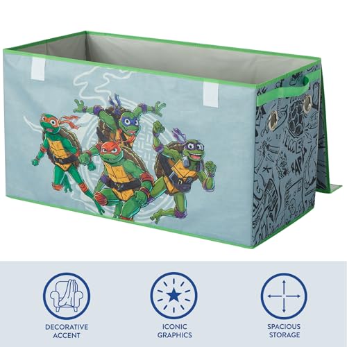 Teenage Mutant Ninja Turtles Collapsible Storage Trunk, Durable with Soft Lid, 28.5"x14.5"x16" - color: Its Turtle Time