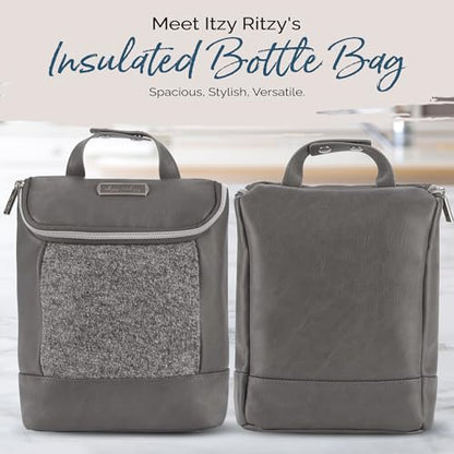 Itzy Ritzy Insulated Bottle Bag – Keeps Bottles Warm or Cool - Holds 3 Bottles and Features Interior Pocket for Ice Pack (Not Included), Grayson - color: Grayson