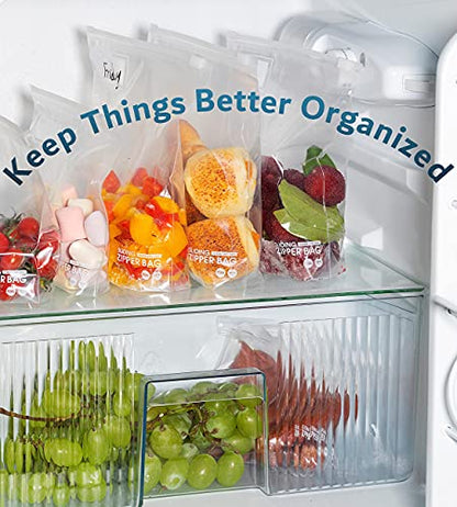Pint Slider Storage Bags- 200 Count, Featuring Expandable Bottom, Zero BPA, Microwave-Safe(8 boxes of 25) - size: PINT