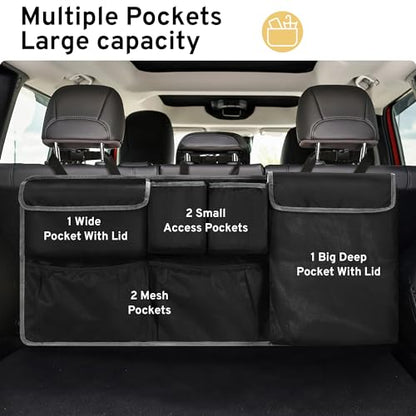 XHRING Car Trunk Organizer Storage Backseat Hanging Bag for Jeep Wrangler Grand Cherokee Renegade Cherokee Compass JL Wagoneer Patriot Liberty JK TJ Commander 2/4 Door SUV Accessories 2000-2025 2026