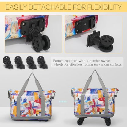 VOOWO 4 Pcs Detachable Replacement Wheels for Rolling Duffle Bag, Spinner Wheels for foldable travel bag, No Screws Included