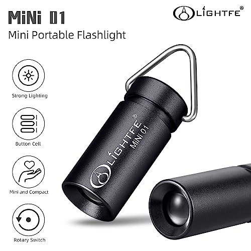 MINI01 Keychain Flashlight mini Keychain Light is Light, Small, and Bright (Mini01 Black) - color: Mini01-Black