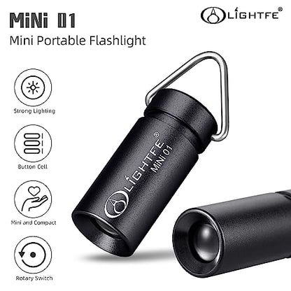 MINI01 Keychain Flashlight mini Keychain Light is Light, Small, and Bright (Mini01 Black) - color: Mini01-Black
