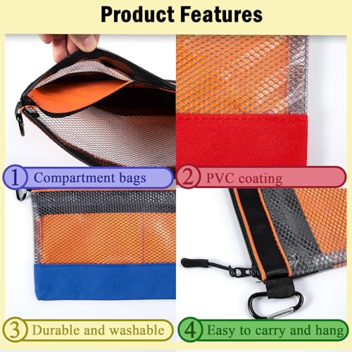 3 Packs Empty First Aid Kit Bag with Carabiner, First Aid Pouch for Home Office Travel Camping Outdoor Activities, Multifunction Emergency Medicine Storage Bag- 11.4x7 inch(Bag Only)