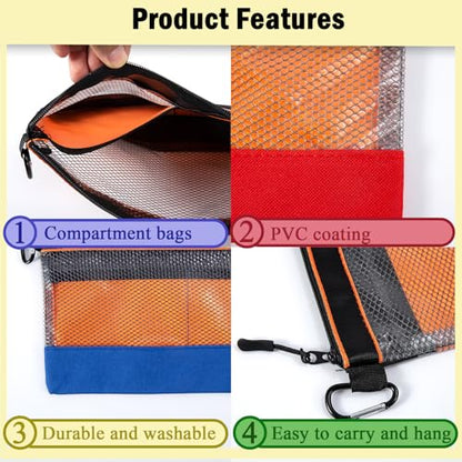 3 Packs Empty First Aid Kit Bag with Carabiner, First Aid Pouch for Home Office Travel Camping Outdoor Activities, Multifunction Emergency Medicine Storage Bag- 11.4x7 inch(Bag Only)