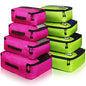 Packing Cubes Luggage Bags Organizer Durable Travel Accessories With Clothing Label - color: 8 set - Rose/Green