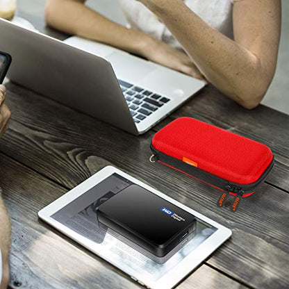 External Hard Drive Case - GLCON Shockproof EVA Carrying Case for WD My Passport Element Seagate Expansion Backup Toshiba 1TB 2TB 4TB - High Protection Portable Travel Electronic Power Bank Bag (Red) - color: Red