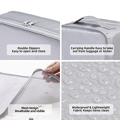 JJ POWER Travel Packing Cubes, Luggage Organizers with Shoe Bag - color: Grey
