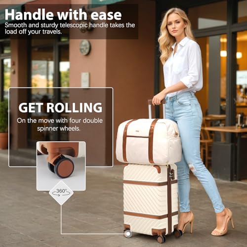 Coolife Luggage Set Suitcase Carry On Luggage PC Hardshell Luggage TSA Lock Spinner Wheels Telescopic Handle - color: Navy, size: 3 piece set (DB/TB/20)