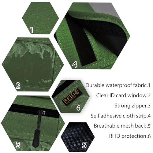 RFID Blocking Travel Neck Wallet Pouch and Passport Holder, Travel Neck Pouch Passport Holder for Women & Men - Army Green - color: 002Green