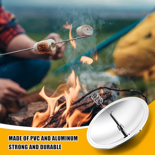 Maitys 2 Pcs Solar Fire Starter Solar Spark Lighter Camping Survival Tool Windproof Fire Starter Emergency Travel Kits Parabolic Mirror Ignition Cooker Outdoor Hiking Tool Home Yard