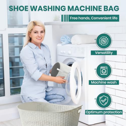 2 Pack Heavy Duty Shoe Wash Bags, 440g Reusable Sneaker Laundry Bags with Auto-Lock Zipper for Sneakers, Slippers & Boots – New2026 - color: White