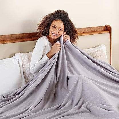 Berkshire Blanket Microfleece King Size Bed Blanket Chateau Gray,Lightweight Soft Breathable Plush Micro Fleece Blanket for Bed Couch Sofa,90x108 Inches - color: Chateau Gray, size: King/Cal King