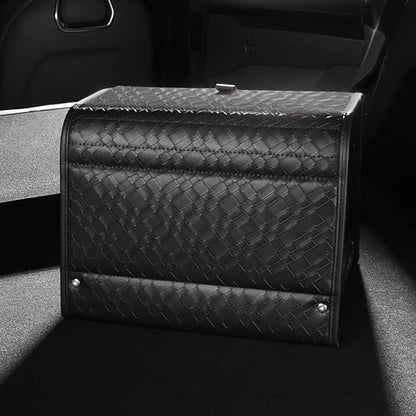 Trunk Organizer for suv,car storage organizer,lid Box,PU Leather & PP Honeycomb Board,Fixed with screws extremely sturdy,Collapsible and Adjustable,15''L x 13''W x 12.4''H,2K inches³(size B) - size: Reinforced: 15"L×13"W×12.4"H, 40lbs, 2K in³