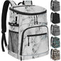 Cooler Backpack Insulated Leakproof Waterproof Backpack Cooler Bag 30/45 Cans, Large Capacity Lightweight Travel Camping Beach Backpack Cooler Ice Chest for Men and Women - color: marble, size: 30 Cans