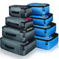 Packing Cubes Luggage Bags Organizer Durable Travel Accessories With Clothing Label - color: 8 set - Grey/Blue