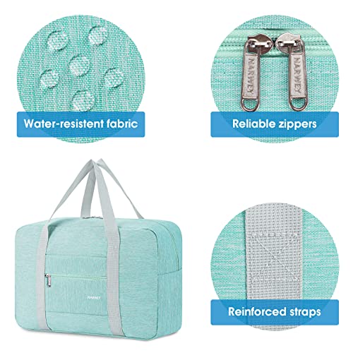 For Spirit Airlines Personal Item Bag Foldable Travel Duffel Bag Tote Carry on Luggage Duffle Overnight for Women and Men - color: 1112-Thick Series Mint Green