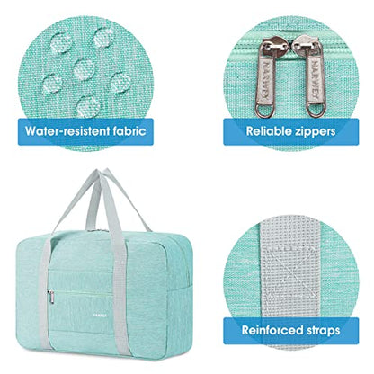 For Spirit Airlines Personal Item Bag Foldable Travel Duffel Bag Tote Carry on Luggage Duffle Overnight for Women and Men - color: 1112-Thick Series Mint Green