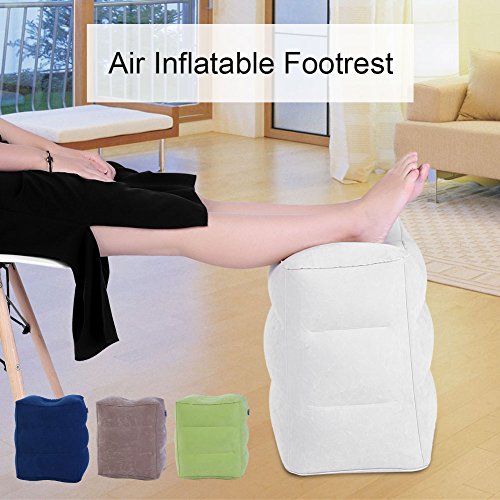 Inflatable Travel Foot Rest for Kids, Lightweight Compact Multi Functional Airplane Car Leg with Carry Bag, PVC Inflatable Footstool