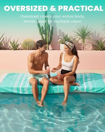 Turkish Beach Towels Quick Dry Sand Free Soft Absorbent Adult Oversized Bath Pool Swim Long Stripe Towel Sound Cloud Sandfree Chamois Mat Summer Thing Lightweight Thin Mint Green Vacation Essentials - color: Thinner Mint, size: 72 x 36 inch