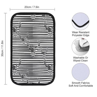 Neoprene Armrest Pad Cover Black and White American Flag Hunting Deer, Car Center Console Cover, Universal Waterproof Accessories for Most Vehicle, SUV - color: Picture (77)
