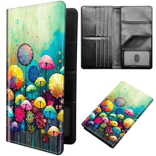 Colorful Dandelion Passport Holder Cover Passport Wallet Travel Wallet Organiser with RFID Blocking Card Holder Wallet Family Holder Protection Case for Women, Men - color: Colorful Dandelion