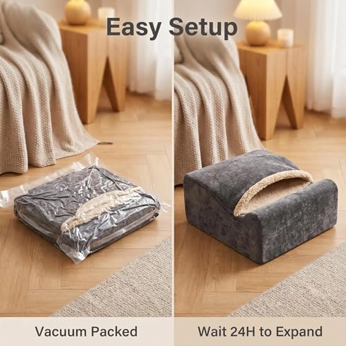Foot Rest for Under Desk at Work, Office Footrest with Warm Feet Pocket,Ergonomic Under Desk Footrest with Washable Cover, Stool for Office Chair & Back &Pain Relief (Dark Gray+) - color: Dark Gray+